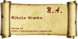 Mikula Aranka névjegykártya