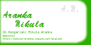 aranka mikula business card